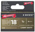 ARROW Arrow BN1810CS Brad Nail, 5/8 in L, Steel, Natural, Smooth Shank HARDWARE & FARM SUPPLIES ARROW
