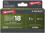 ARROW Arrow BN1820CS Brad Nail, 1-1/4 in L, Steel, Natural, Smooth Shank HARDWARE & FARM SUPPLIES ARROW