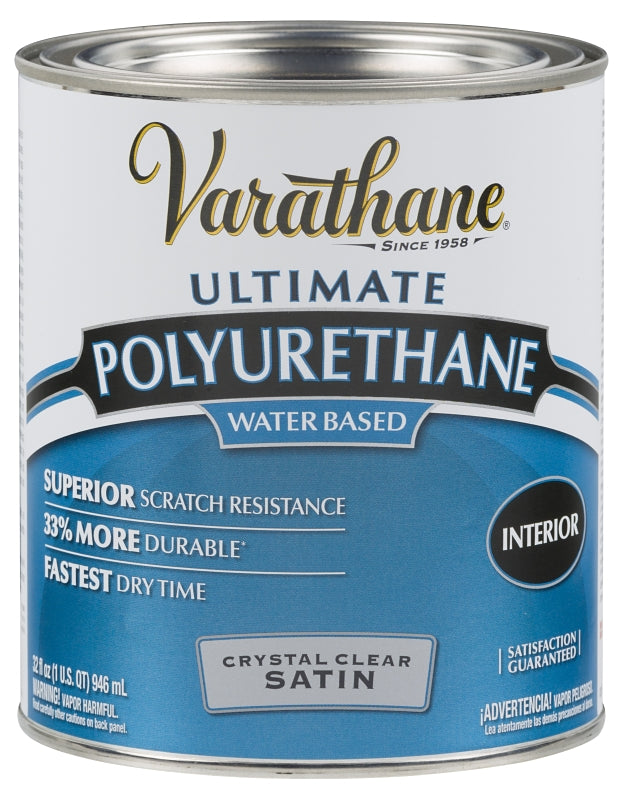 VARATHANE Rust-Oleum 200241H Polyurethane, Liquid, Crystal Clear, 1 qt, Can PAINT VARATHANE