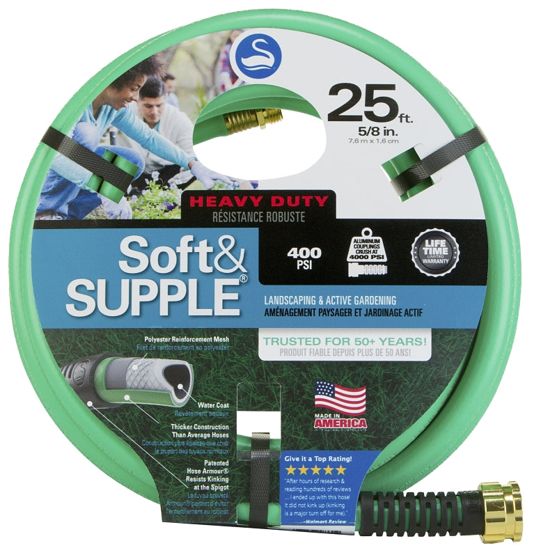 SWAN Swan SNSS58025 Garden Hose, 25 ft L, Rubber/Vinyl, Green