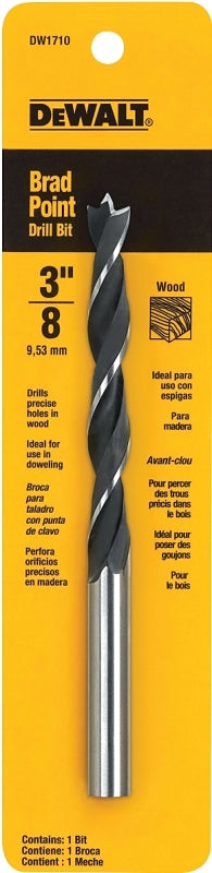 DEWALT DEWALT DW1710 Drill Bit, 3/8 in Dia, 5-1/4 in OAL, Twist Flute, 3/8 in Dia Shank, Straight Shank TOOLS DEWALT