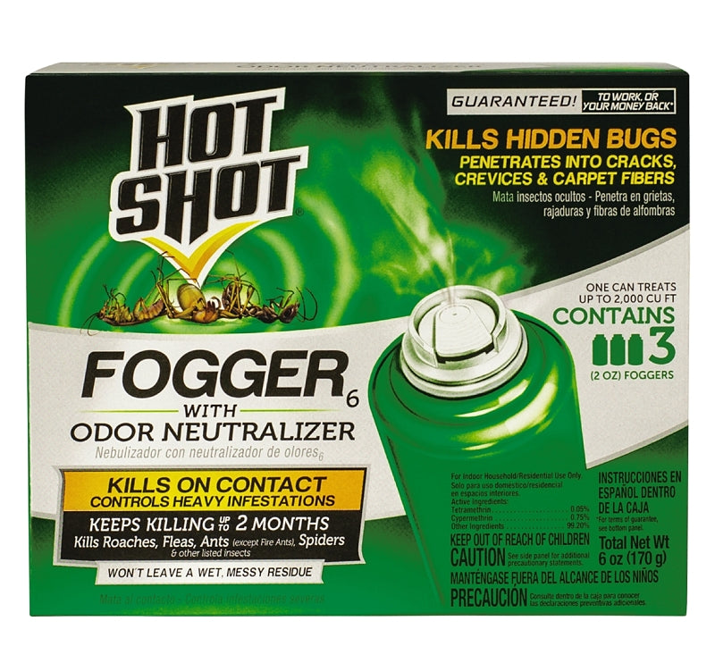 HOT SHOT Hot Shot 96180 Fogger with Odor Neutralizer, 2000 cu-ft Coverage Area, Light Yellow/Water White LAWN & GARDEN HOT SHOT