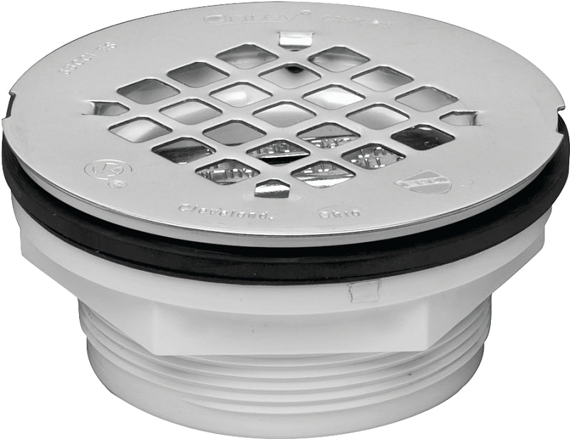 OATEY Oatey 42099 Shower Drain, PVC, White, Specifications: Snap-In Cover Design, Round Shape, For: 2 in SCH 40 DWV Pipes PLUMBING, HEATING & VENTILATION OATEY