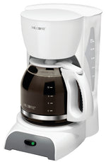 SUNBEAM RIVAL Mr. Coffee SK12-RB Coffee Maker, 11.76 in W, 12.56 in H, 8.43 in D, 12 Cups, 900 W, White