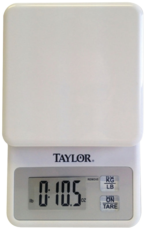 TAYLOR Taylor 3817 Kitchen Scale, 11 lb Capacity, LCD Display, White, g, lb, oz HOUSEWARES TAYLOR