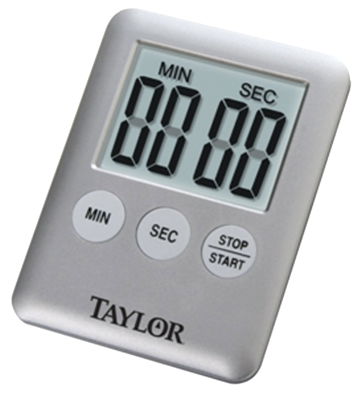 TAYLOR Taylor 5842N15 Timer, LCD Display, 0 min 0 sec to 99 min 59 sec, Gray