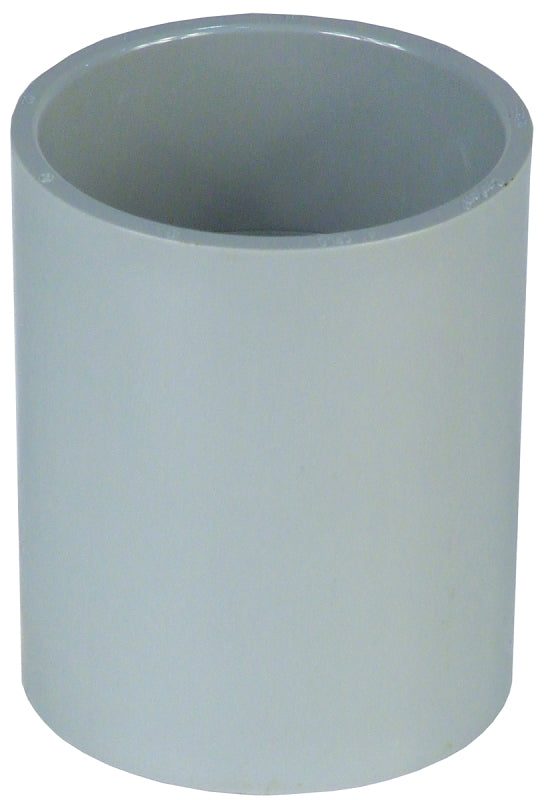 CARLON Carlon E940GR-CTN Conduit Coupling, 1-1/4 in Socket, 1.535 in ID x 1.98 in OD Dia, 2-1/8 in L, PVC, Gray
