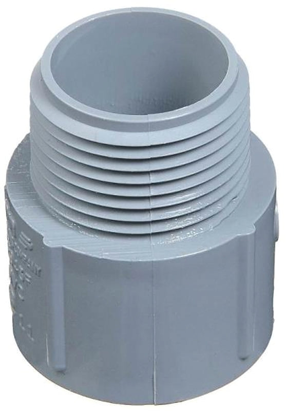 CARLON Carlon E943HR-CTN Terminal Adapter, 1-1/2 in MPT x Socket, 2.18 in Dia, 2.1 in L, PVC, Gray ELECTRICAL CARLON