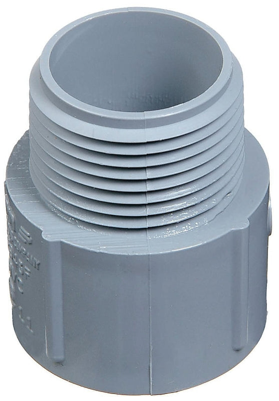 CARLON Carlon E943JRR Conduit Adapter, 2 in Male, 2.71 in Dia, 2.09 in L, PVC, Gray ELECTRICAL CARLON