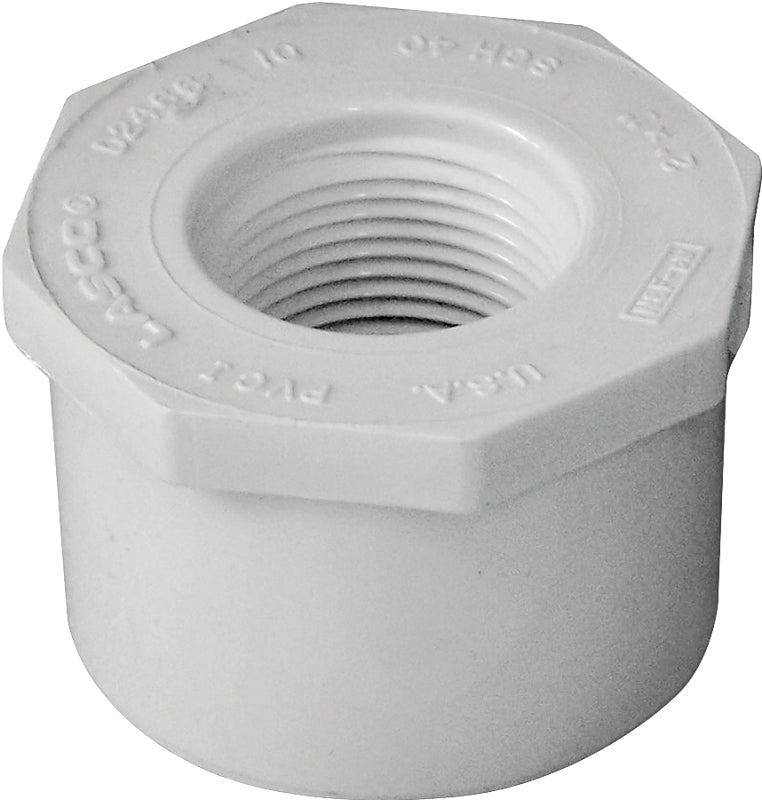 IPEX IPEX 435735 Reducing Bushing, 2 x 1 in, Spigot x FPT, White, SCH 40 Schedule, 150 psi Pressure LAWN & GARDEN IPEX