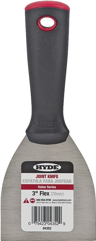 HYDE Hyde 04352 Putty Knife, 3 in W Blade, HCS Blade, Polypropylene Handle, Ergonomic Handle PAINT HYDE