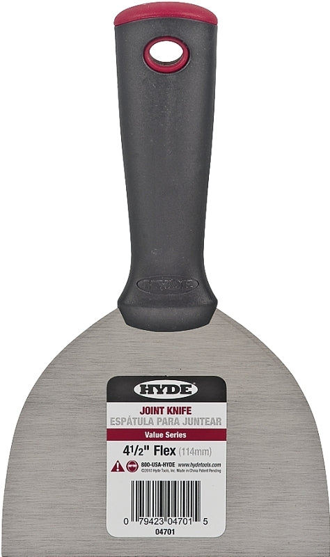 HYDE Hyde 04701 Joint Knife, 4-1/2 in W Blade, Carbon Steel Blade, Flexible Blade, Ergonomic Handle, Polypropylene Handle