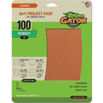GATOR Gator 4463 Sanding Sheet, 11 in L, 9 in W, 100 Grit, Garnet Abrasive, Paper Backing PAINT GATOR