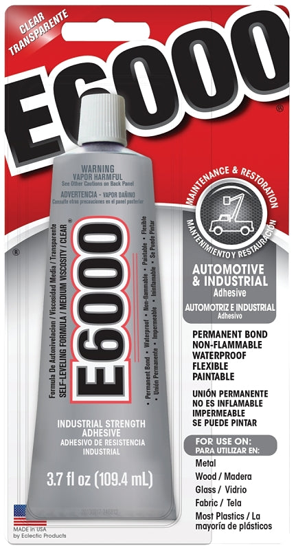 E6000 E6000 800622 Craft Adhesive, Clear, 3.7 oz Tube PAINT E6000