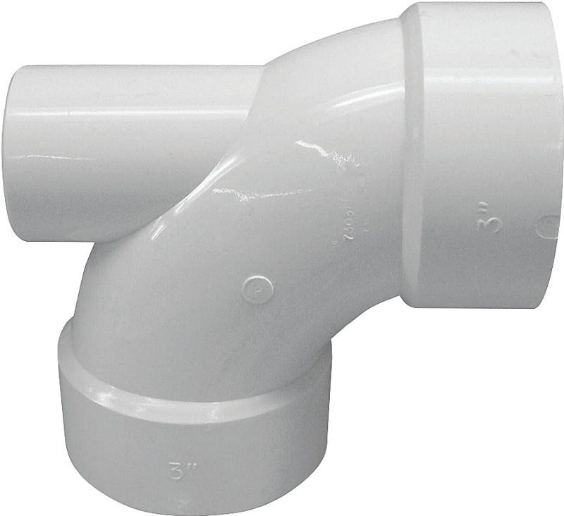 IPEX USA LLC-CANPLAS IPEX 192245 Pipe Elbow with 2 in Low Heel Inlet, 3 in, Hub, 90 deg Angle, PVC, White PLUMBING, HEATING & VENTILATION IPEX USA LLC-CANPLAS
