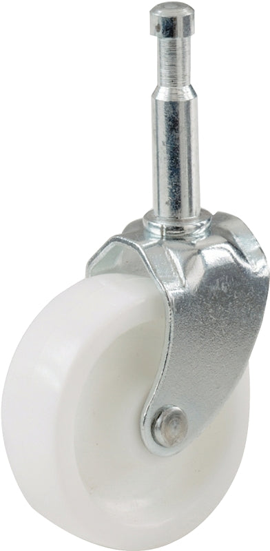 SHEPHERD Shepherd Hardware 9053 Swivel Caster, 1-1/4 in Dia Wheel, Plastic Wheel, White, 40 lb