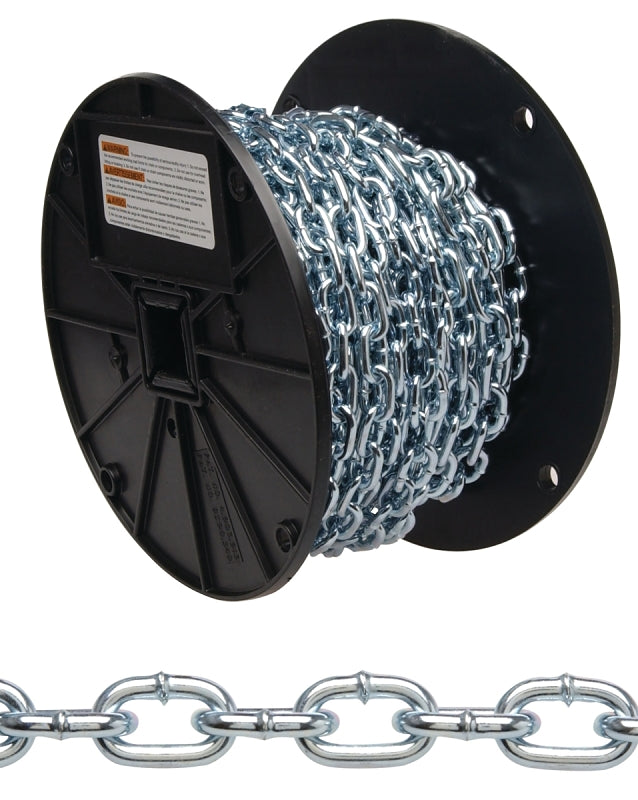 CAMPBELL CHAIN Campbell 0723367 Straight Link Coil Chain, #3, 50 ft L, 270 lb Working Load, Steel, Brass HARDWARE & FARM SUPPLIES CAMPBELL CHAIN