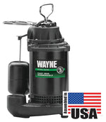 WAYNE Wayne CDU800 Sump Pump, 1-Phase, 10 A, 120 V, 0.5 hp, 1-1/2 in Outlet, 20 ft Max Head, 2040 gph, Iron PLUMBING, HEATING & VENTILATION WAYNE