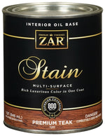 ZAR ZAR 12012 Wood Stain, Premium Teak, Liquid, 1 qt, Can
