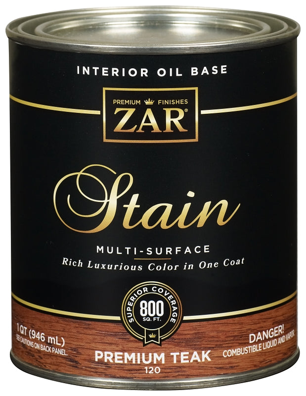 ZAR ZAR 12012 Wood Stain, Premium Teak, Liquid, 1 qt, Can