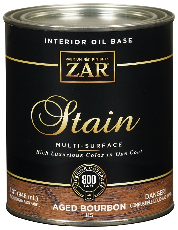 ZAR ZAR 11512 Wood Stain, Aged Bourbon, Liquid, 1 qt, Can