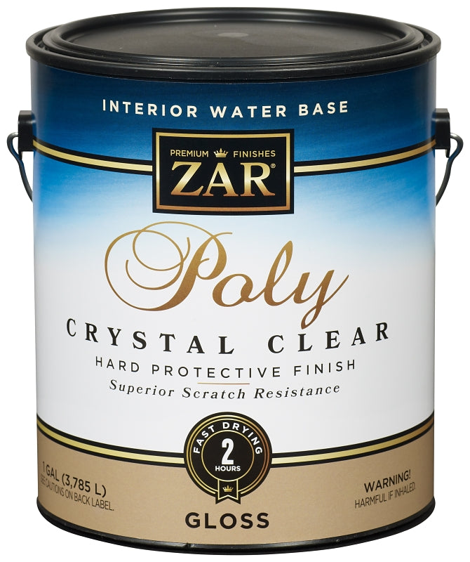 ZAR Aqua ZAR 32413 Polyurethane, Gloss, Liquid, Crystal Clear, 1 gal, Can PAINT ZAR   