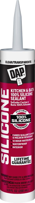 DAP DAP 08648 Sealant, Clear, 24 hr Curing, -40 to 400 deg F, 9.8 oz Tube