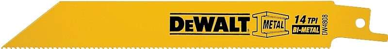 DEWALT DEWALT DW4808 Reciprocating Saw Blade, Applicable Materials: Angle Iron, Fiberglass, Metal, Rubber, 3/4 in W, 6 in L TOOLS DEWALT