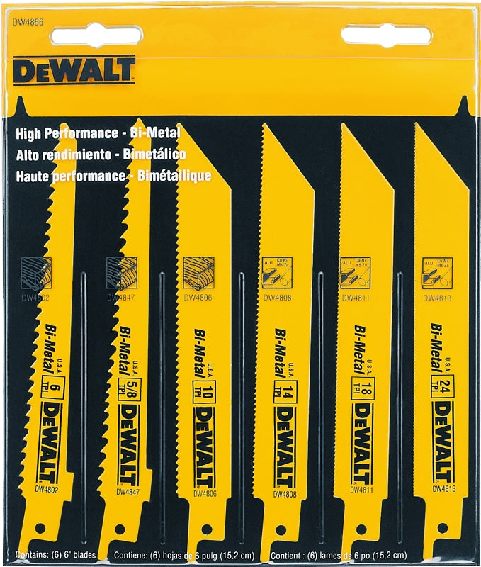 DEWALT DEWALT DW4856 Reciprocating Saw Blade, Bi-Metal, Applicable Materials: Metal TOOLS DEWALT