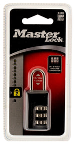 MASTER LOCK Master Lock 646D Padlock, 13/16 in W Body, 1/8 in Dia Shackle, 11/16 in H Shackle, Steel Shackle, Zinc Body, Black