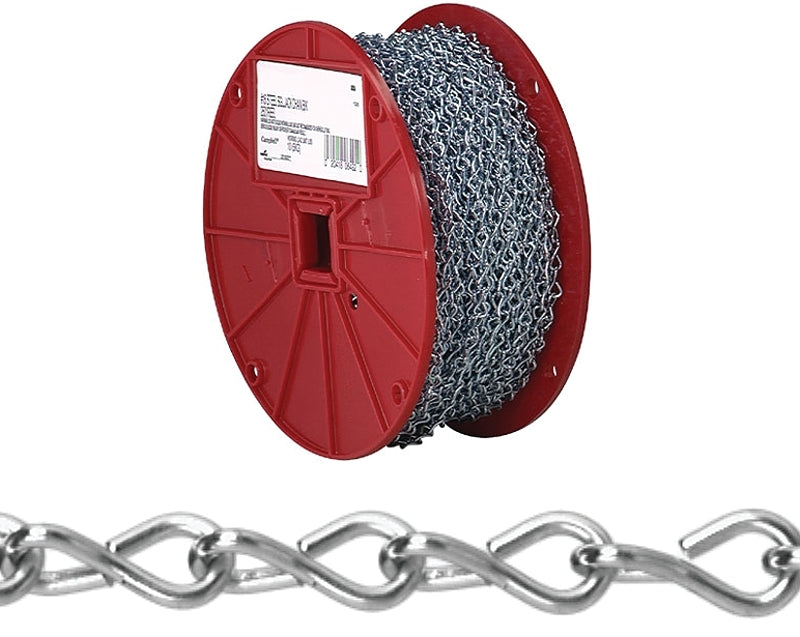 CAMPBELL CHAIN Campbell AW080-1227N Jack Chain, #12, 200 ft L, Steel, Zinc, 29 lb Working Load