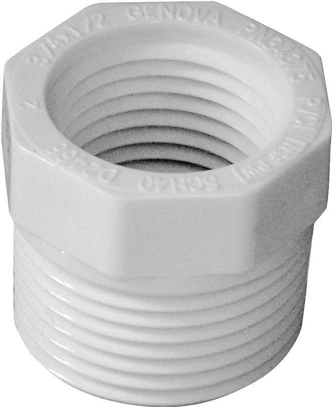IPEX IPEX 435700 Bushing, 3/4 x 1/2 in, MPT x FPT, PVC, SCH 40 Schedule LAWN & GARDEN IPEX
