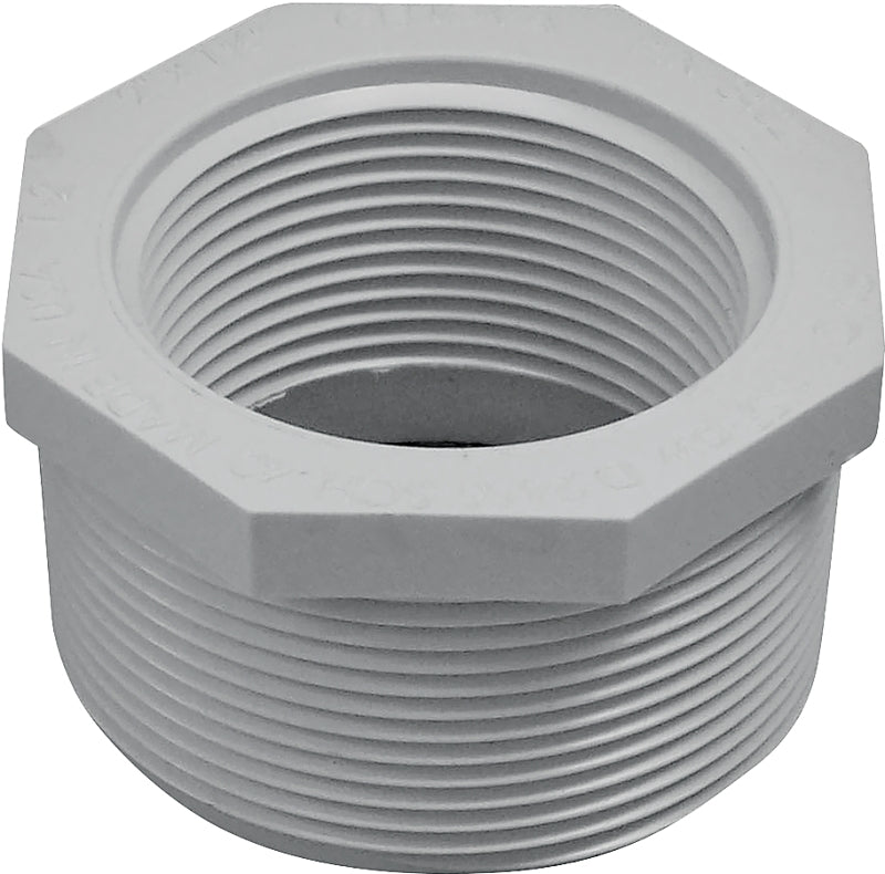GENOVA USA Genova 300 Series 34321 Reducing Bushing, 2 x 1-1/2 in, MIP x FIP, White, SCH 40 Schedule LAWN & GARDEN GENOVA USA