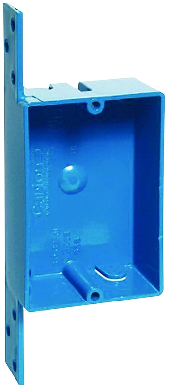 CARLON Carlon B108B-UPC Outlet Box, 8 cu-in, 1-Gang, PVC, Blue, Bracket ELECTRICAL CARLON