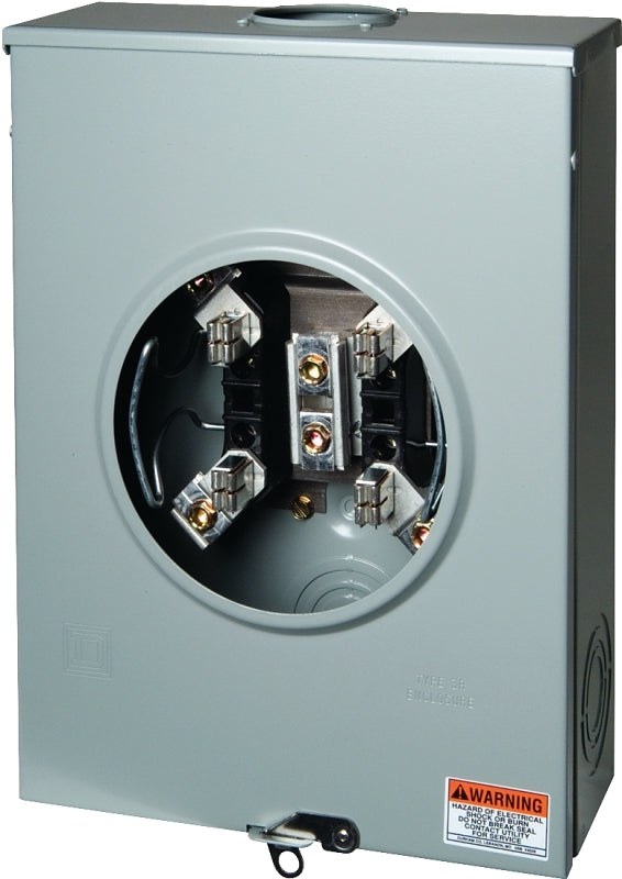SQUARE D Square D UTRS213B Meter Socket, 1-Phase, 200 A, 600 V, 4-Jaw, Overhead, NEMA 3R Enclosure, Underground Cable Entry ELECTRICAL SQUARE D