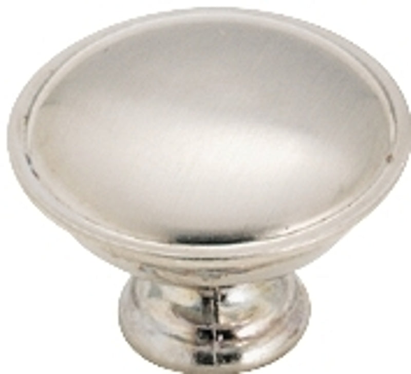 AMEROCK Amerock 14403SCH Cabinet Knob, 15/16 in Projection, Zinc, Brushed Chrome