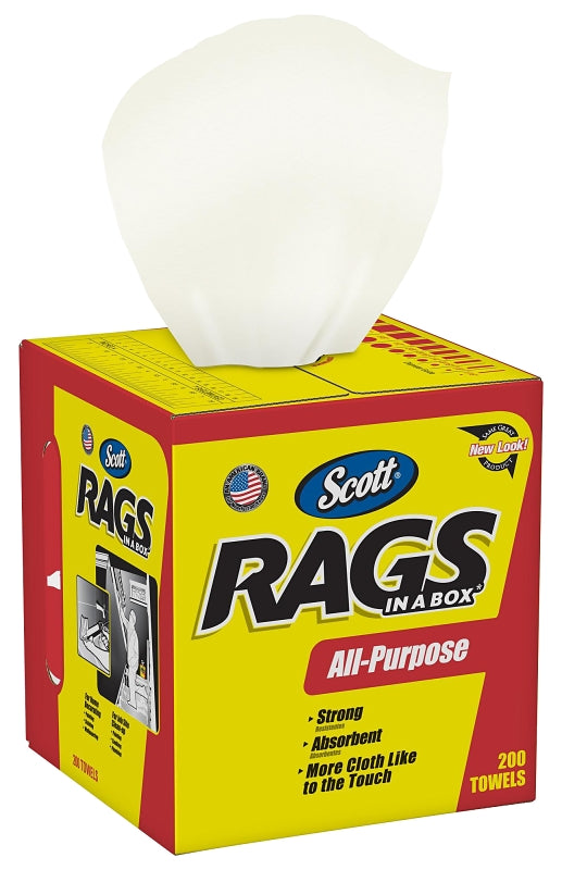 SCOTTS Scott 75260 Painter's Rag, 10 x 12 in, Cellulose Fiber, White