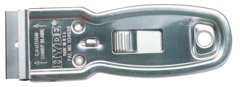 HYDE Hyde 13000 Glass Scraper, 1-1/2 in Blade, 4 in Handle, Steel Blade, 4-1/4 in OAL