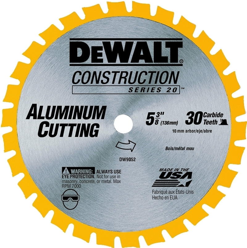DEWALT DEWALT DW9052 Circular Saw Blade, 5-3/8 in Dia, 10 mm Arbor, 30-Teeth, Carbide Cutting Edge TOOLS DEWALT