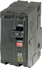 SQUARE D Square D QO QO215CP Circuit Breaker, Mini, 15 A, 2 -Pole, 120/240 VAC, 48 VDC, Plug Mounting, Black ELECTRICAL SQUARE D