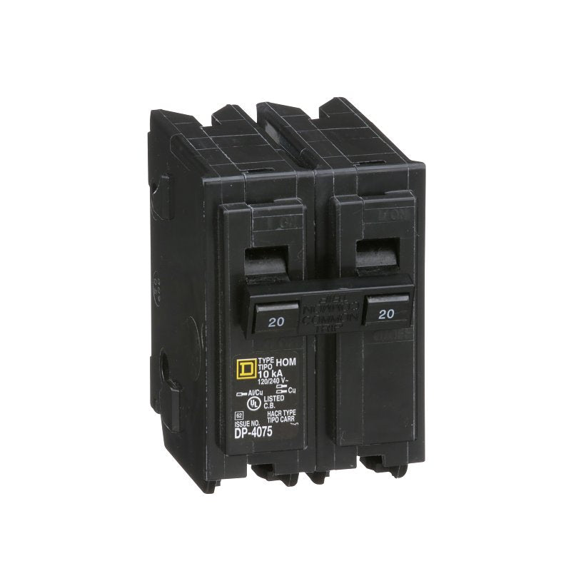 SQUARE D CIRCUIT BREAKER HOM 2P 1IN 20A