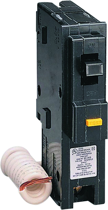 SQUARE D Square D Homeline HOM120GFICP Circuit Breaker, Mini, 20 A, 1-Pole, 120 V, Fixed Trip, Black, Plug