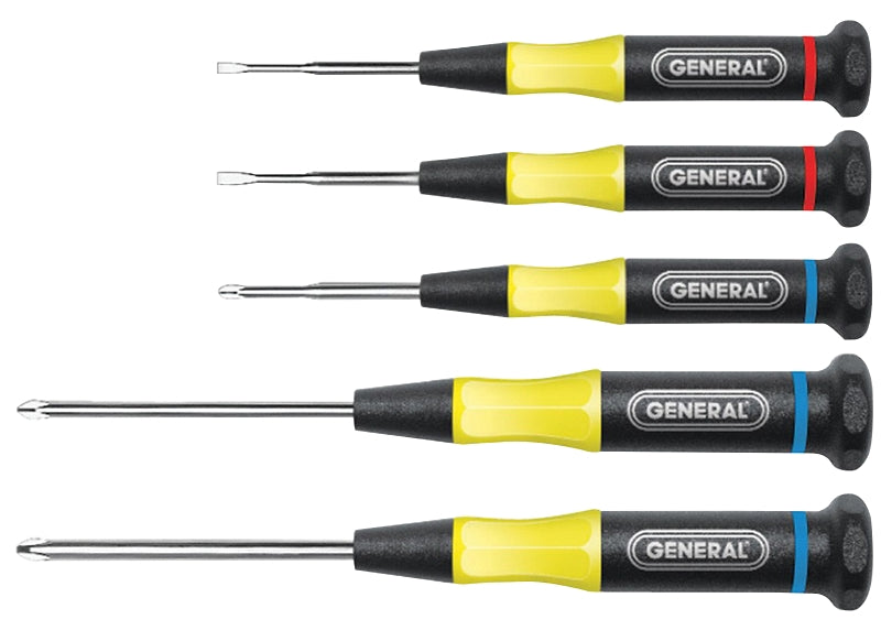 GENERAL General 700 Screwdriver Set, Steel, Chrome, Specifications: Round Shank