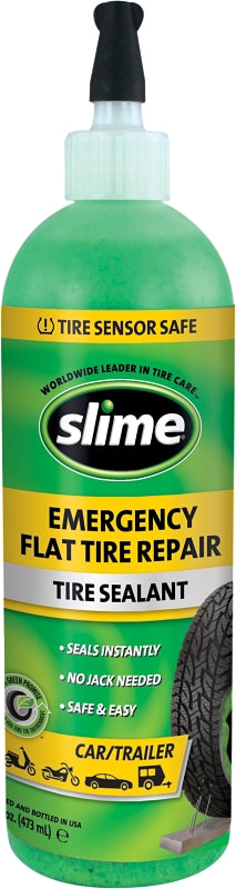 SLIME Slime 10011 Tire Sealant, Seals Tire Up to: 1/4 in, 16 oz Squeeze Bottle, Liquid, Characteristic AUTOMOTIVE SLIME