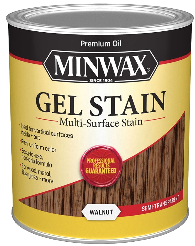 MINWAX Minwax 66060000 Gel Stain, Solvent Base, Walnut, Liquid, 1 qt PAINT MINWAX