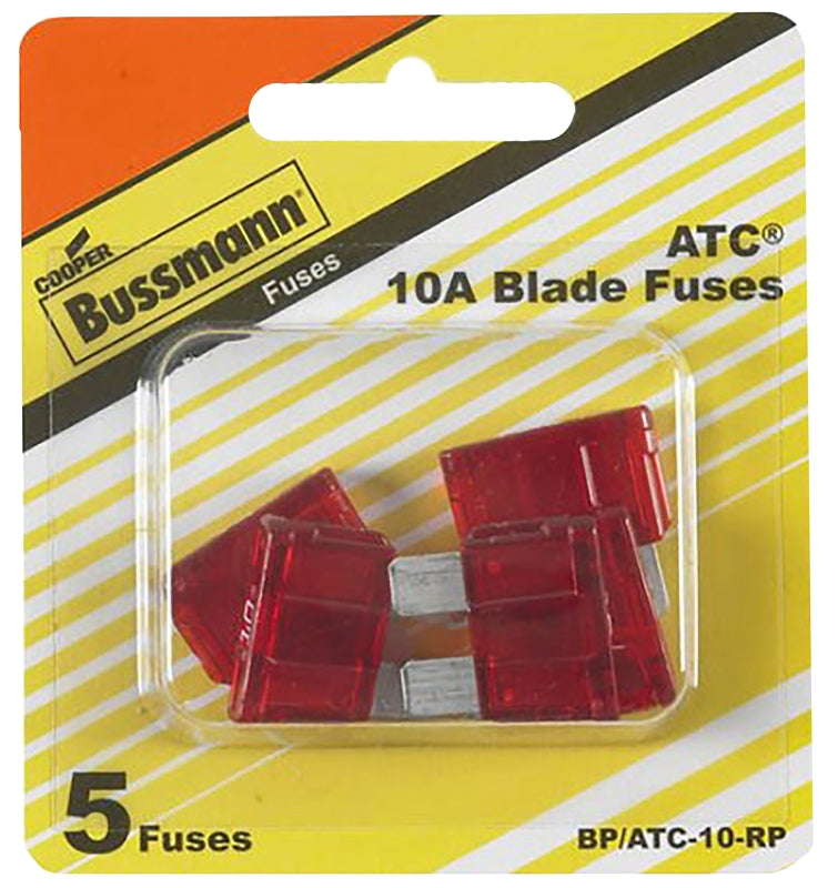 BUSSMANN Bussmann BP/ATC-10-RP Automotive Fuse, Blade Fuse, 32 VDC, 10 A, 1 kA Interrupt AUTOMOTIVE BUSSMANN