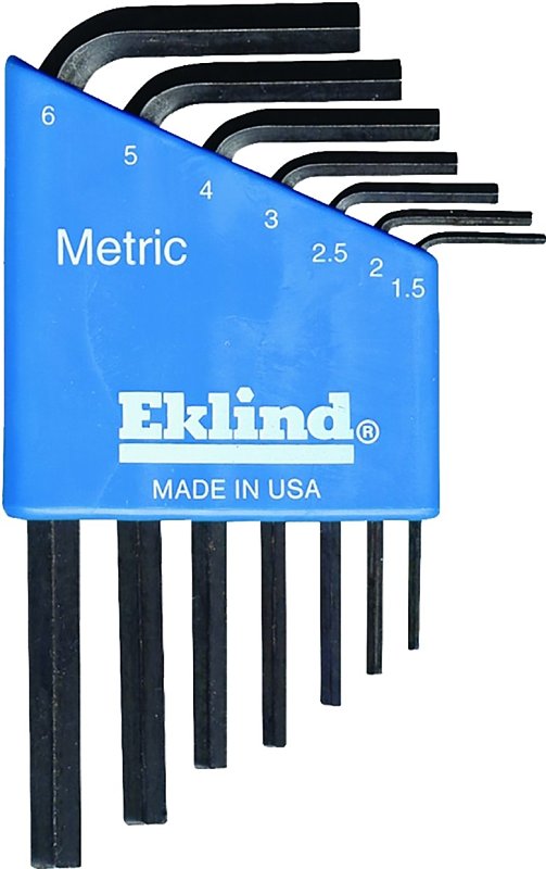 EKLIND Eklind 10507 Hex Key Set, Includes: 1.5 to 6 mm Keys, 7-Piece, Steel, Black TOOLS EKLIND