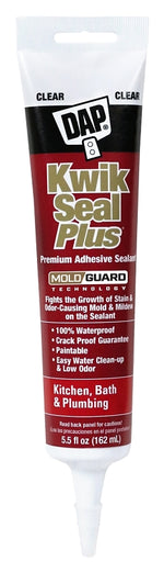 DAP DAP 18546 Adhesive Sealant, Clear, 24 hr Curing, -20 to 180 deg F, 5.5 oz Tube PAINT DAP