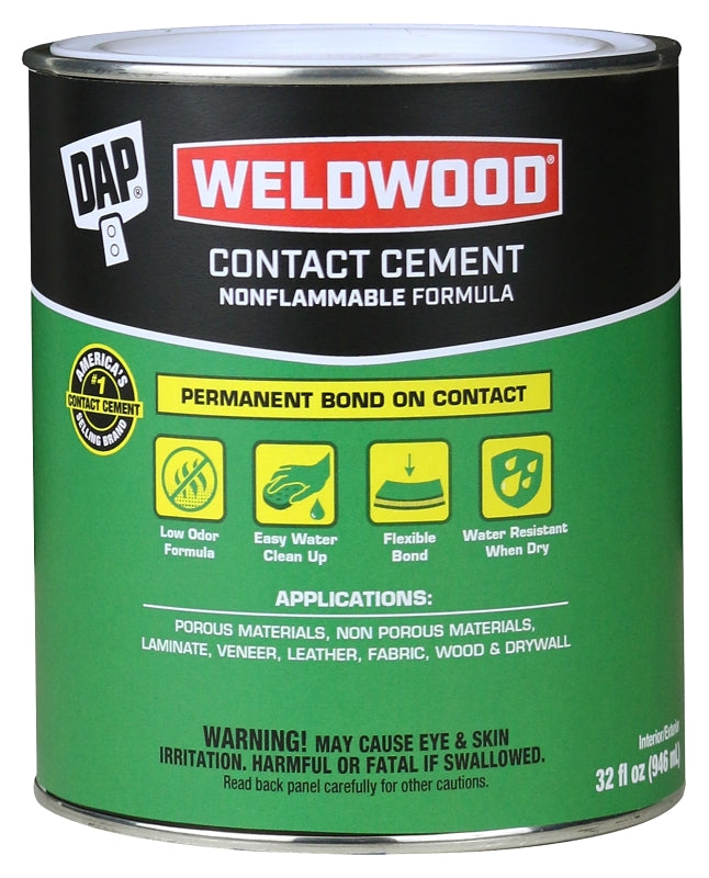 DAP DAP 25332 Contact Cement, Liquid, White, 1 qt Can PAINT DAP