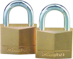 MASTER LOCK Master Lock 140T Padlock, 1-9/16 in W Body, Keyed Alike Key, 1/4 in Dia Shackle, Steel Shackle, Solid Brass Body